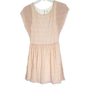 Weston Wear Womens Beige Polka Dot‎ Mini Tulle Dress Short Sleeve Size M NWOT